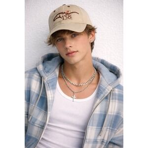 Y2K Kentucky Derby Men's 138 Churchill Downs‎ Equestrian Dad Hat Tan Strapback